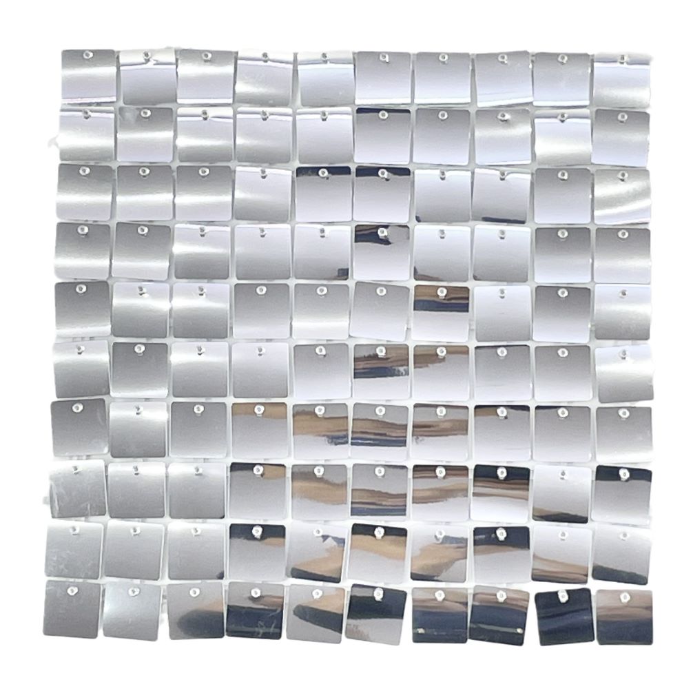 Панель с пайетками для фотозоны 30х30см, серебро Панель с пайетками для фотозоны 30х30см, серебро