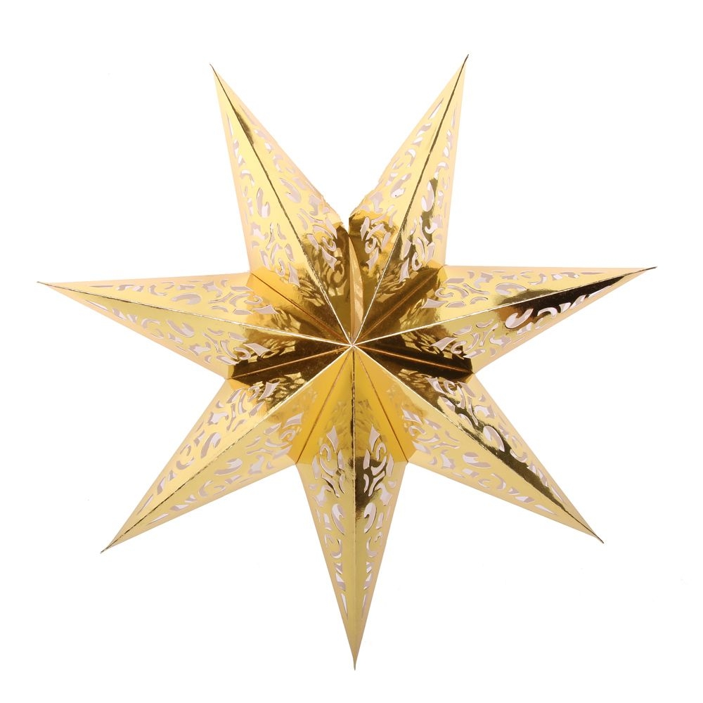 Звезда семиконечная бумажная 75 см Вензель, золото Звезда семиконечная бумажная 75 см Вензель, золото
