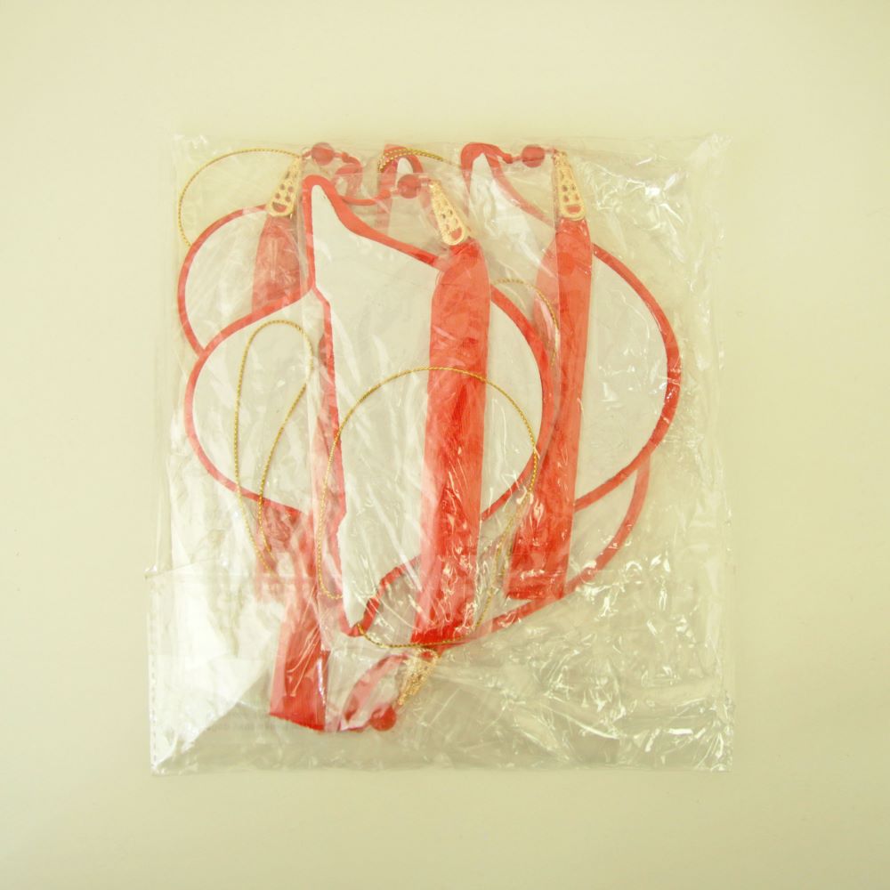 Бумажное украшение Шары-соты с кисточкой НАБОР 5 шт, красный Бумажное украшение Шары-соты с кисточкой НАБОР 5 шт, красный