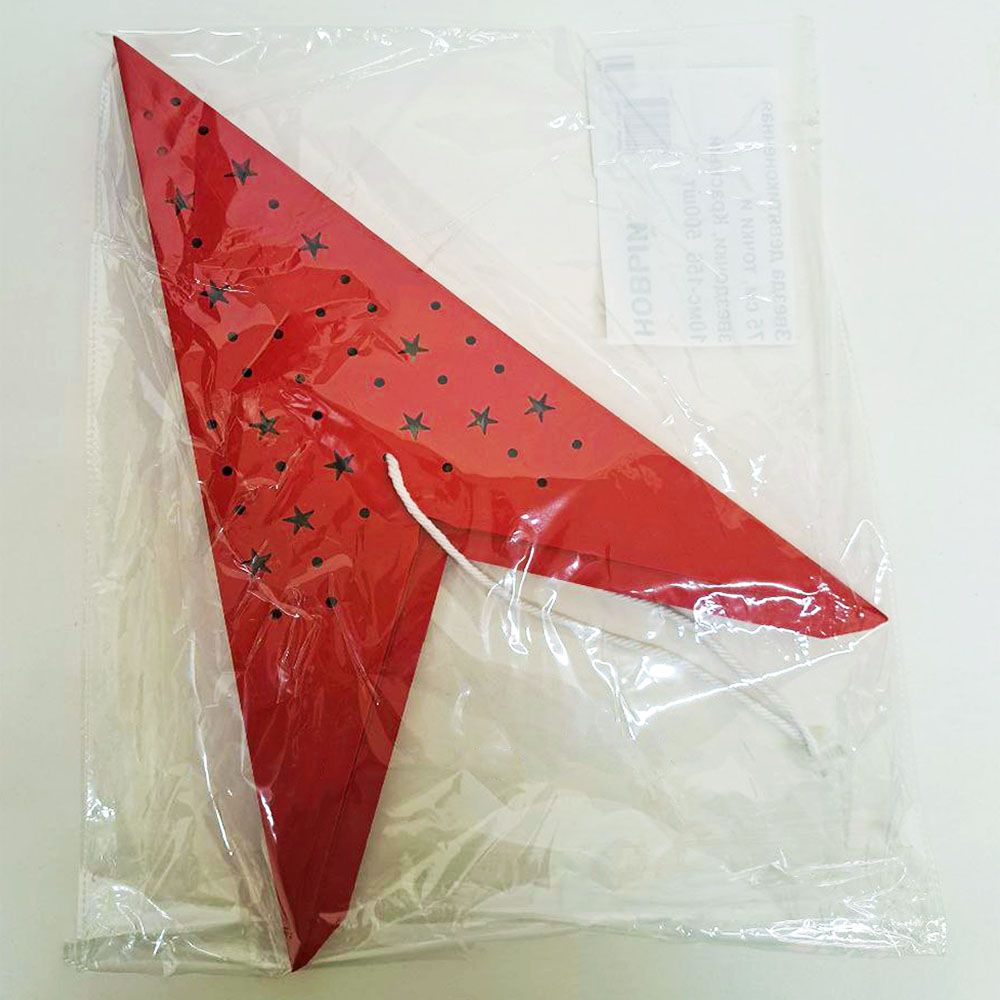 Звезда девятиконечная 75 см, точки и звездочки, красный Звезда девятиконечная 75 см, точки и звездочки, красный