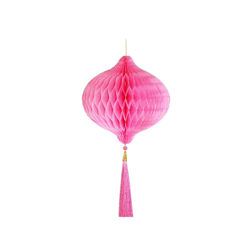 Бумажное украшение Шар-соты с кисточкой 20 см, розовый Бумажное украшение Шар-соты с кисточкой 20 см, розовый