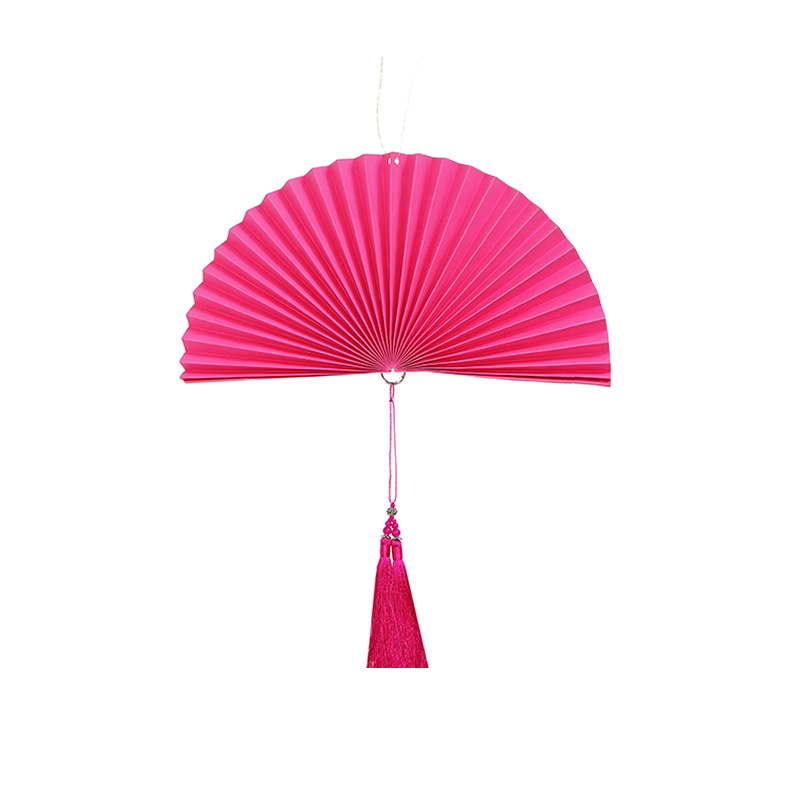 Веер-гармошка с кисточкой 40 см, малиновый Веер-гармошка с кисточкой 40 см, малиновый