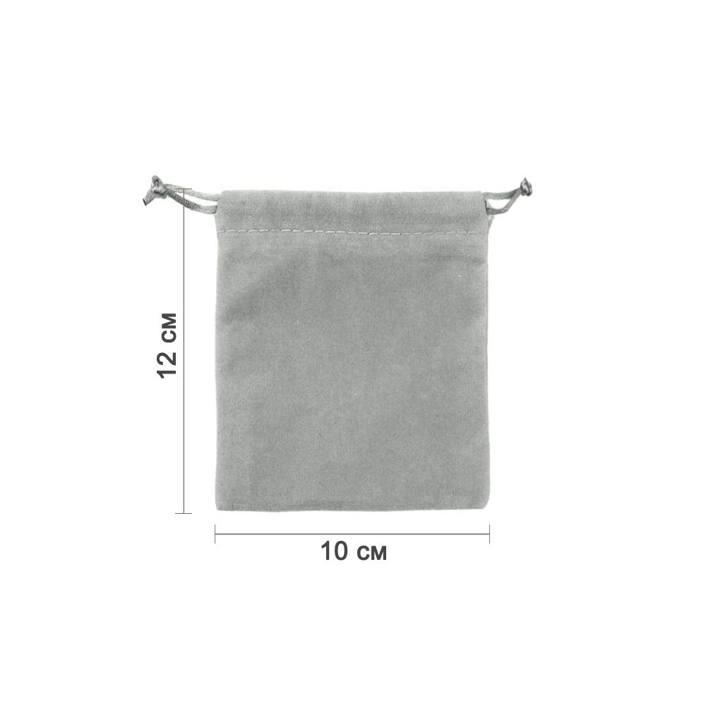 Мешочек велюровый 10х12 см, светло-серый Мешочек велюровый 10х12 см, светло-серый