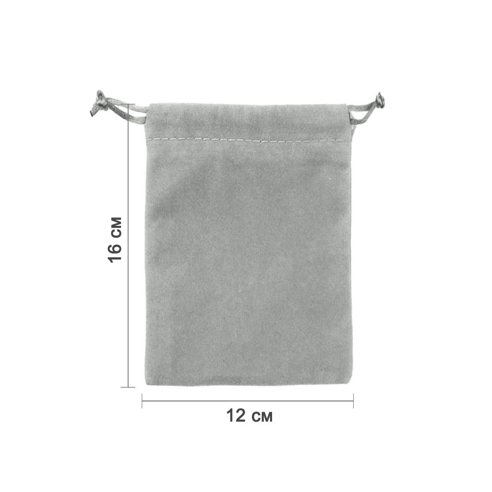 Мешочек велюровый 12х16 см, светло-серый Мешочек велюровый 12х16 см, светло-серый