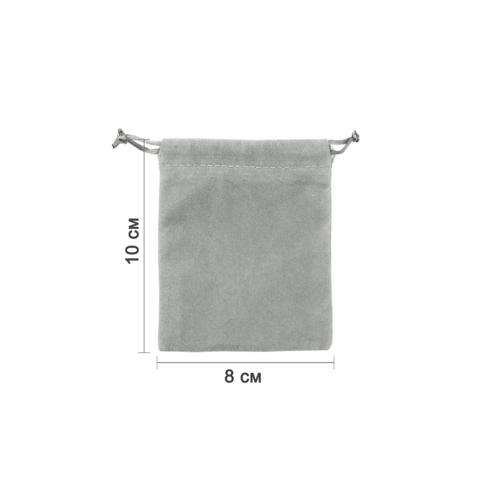 Мешочек велюровый 8х10 см, светло-серый Мешочек велюровый 8х10 см, светло-серый