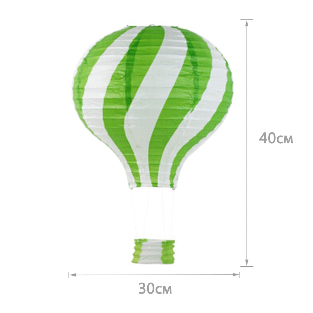 Подвесной фонарик "Воздушный шар"зигзаг 40 см зеленый+белый