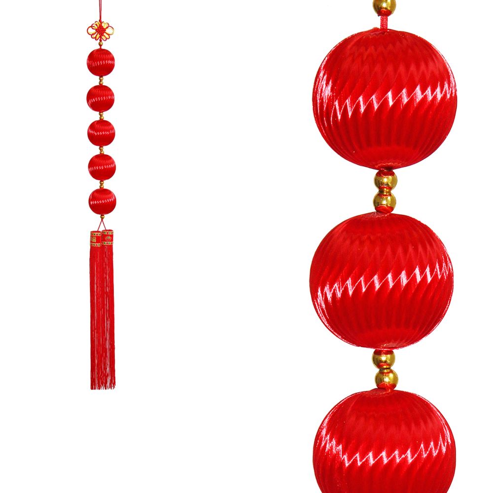 Китайская подвеска шары красные 6х90см Китайская подвеска шары красные 6х90см