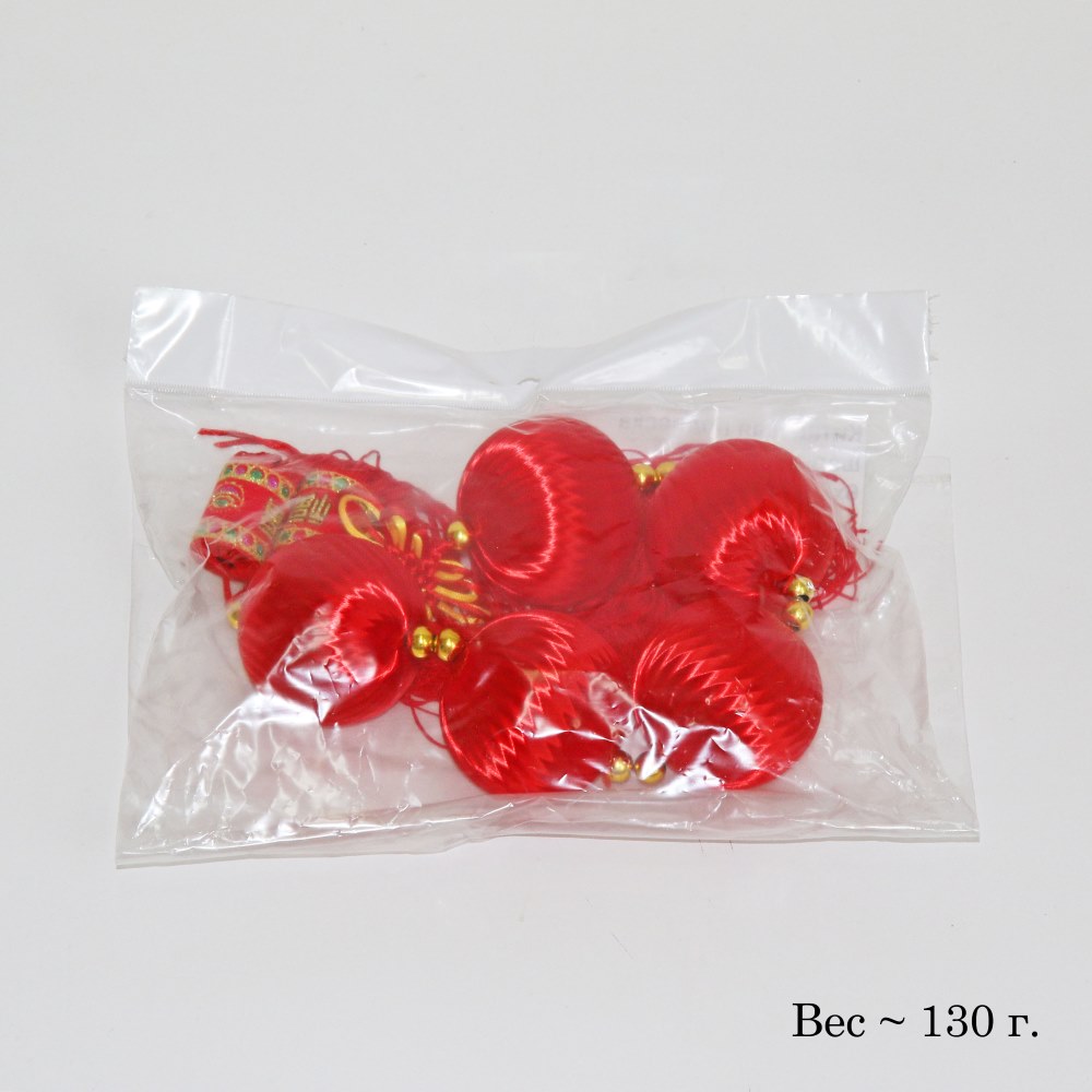 Китайская подвеска шары красные 6х90см Китайская подвеска шары красные 6х90см