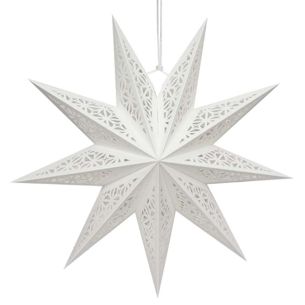 Звезда девятиконечная 45 см, Орнамент, белый Звезда девятиконечная 45 см, Орнамент, белый