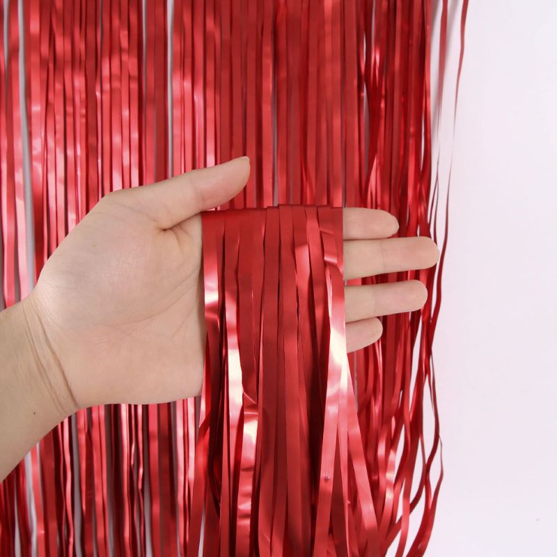 Занавес дождик 1 х 2 м, металлик матовый, Красный Занавес дождик 1 х 2 м, металлик матовый, Красный