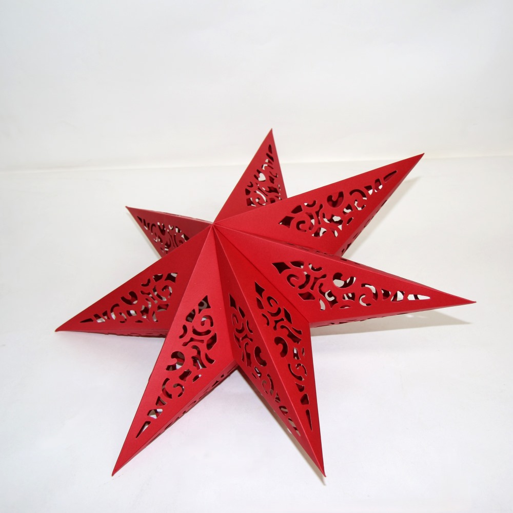 Звезда семиконечная бумажная 45 см Вензель, красный Звезда семиконечная бумажная 45 см Вензель, красный