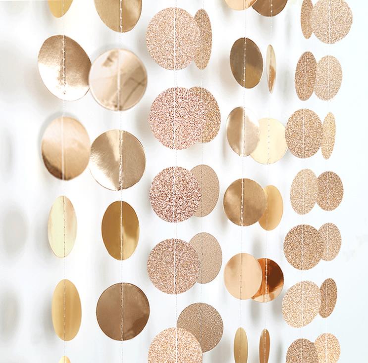 Гирлянда "Кружочки" блеск/металлик 5 см х 4,5 м, Шампань Гирлянда "Кружочки" блеск/металлик 5 см х 4,5 м, Шампань