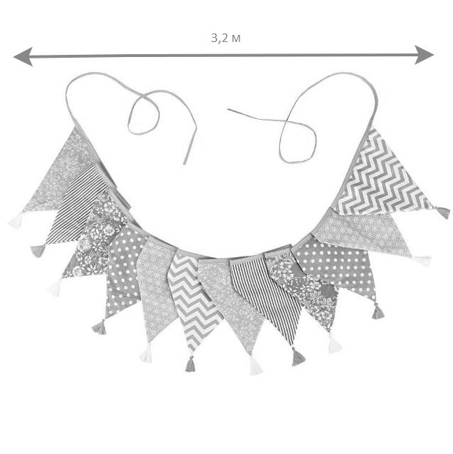 Гирлянда тканевая с кисточками № 15 (3,2 м)