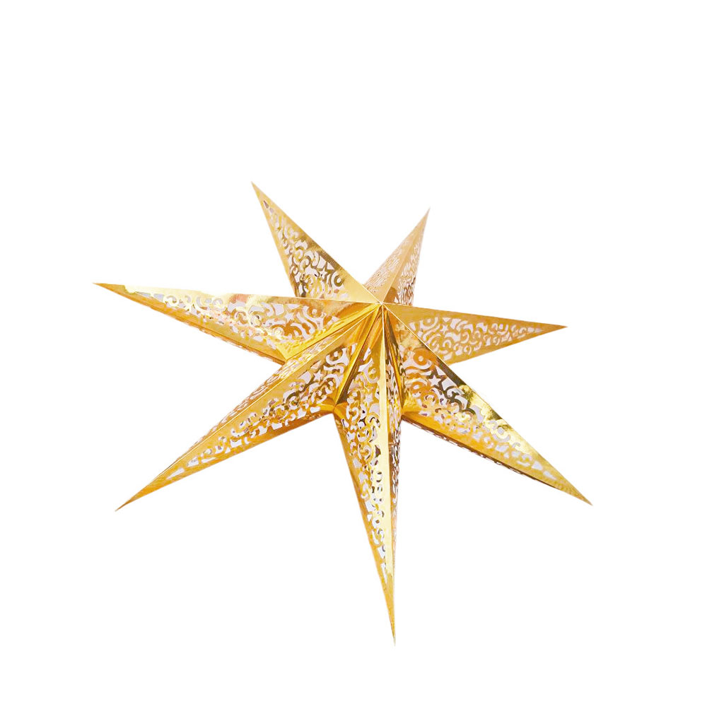Звезда семиконечная бумажная 75 см Вензель, золото Звезда семиконечная бумажная 75 см Вензель, золото