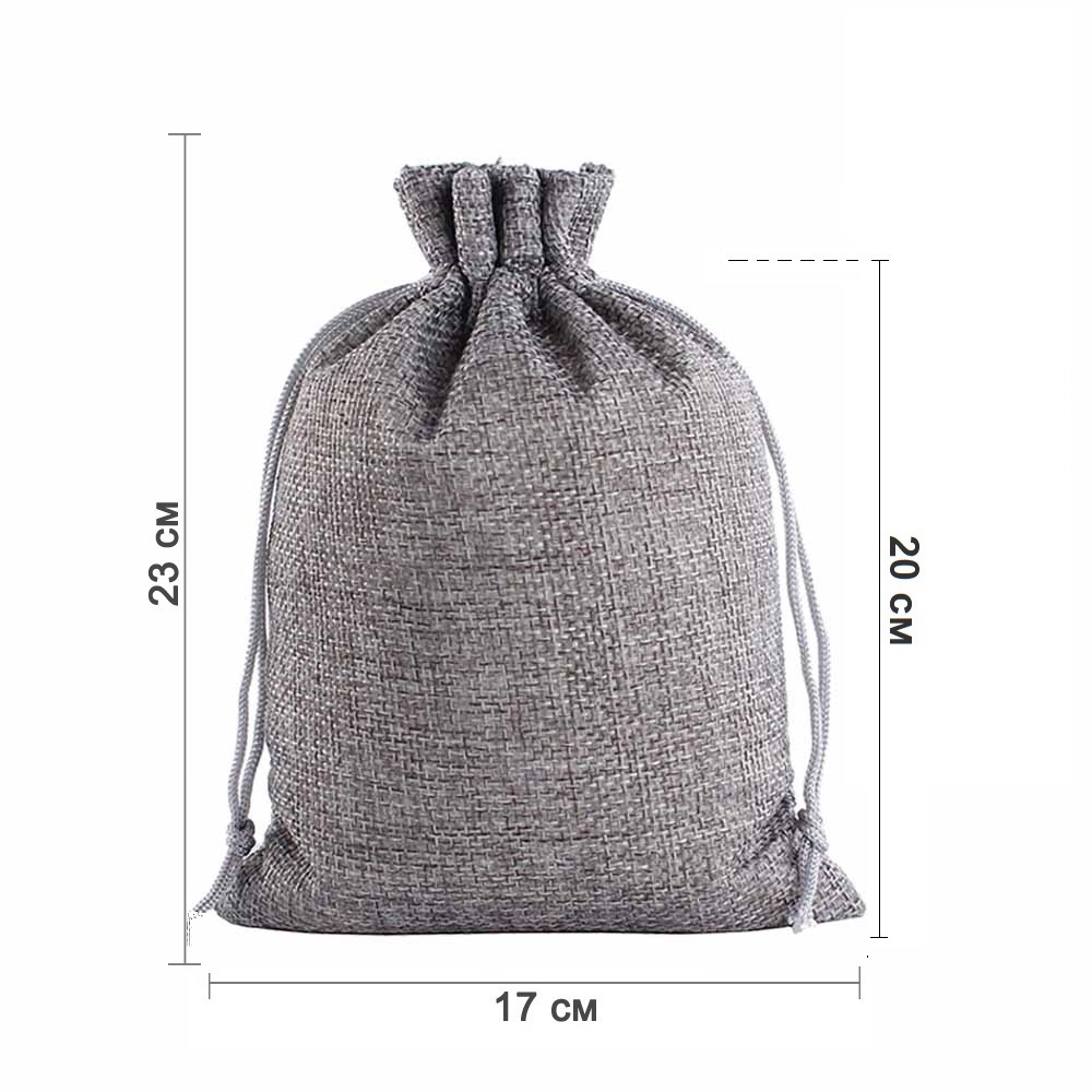 Мешочек из мешковины 17х23 см серый Мешочек из мешковины 17х23 см серый