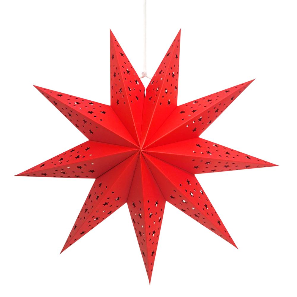 Звезда девятиконечная 45 см, точки и звездочки, красный Звезда девятиконечная 45 см, точки и звездочки, красный