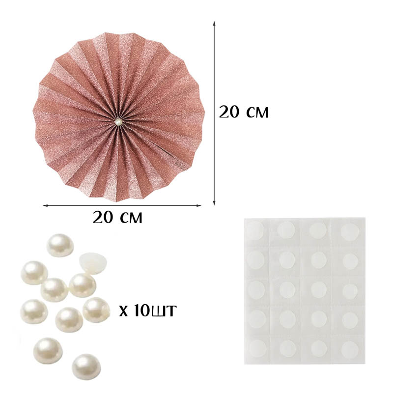 Фанты блеск с жемчужиной НАБОР 10шт х 20см, розовый Фанты блеск с жемчужиной НАБОР 10шт х 20см, розовый