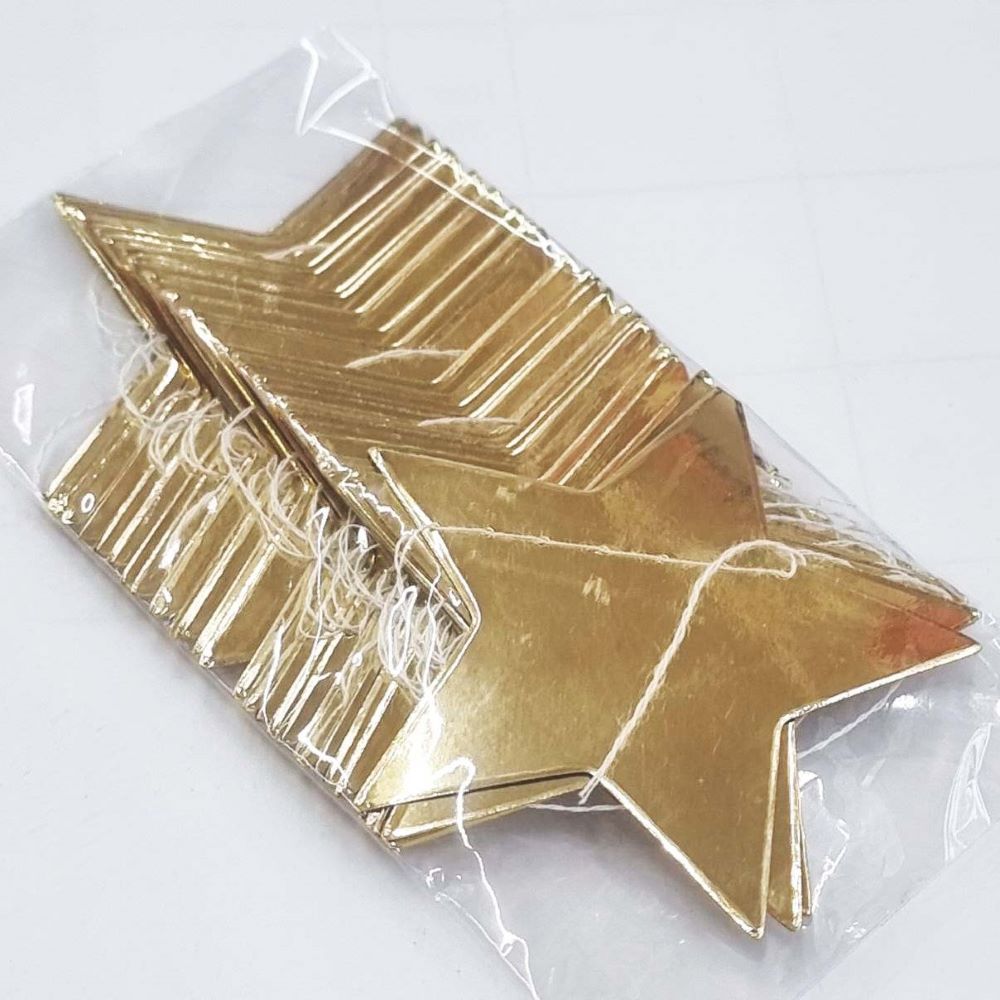 Гирлянда Звезды металлик 7 см 4 м золото Гирлянда Звезды металлик 7 см 4 м золото