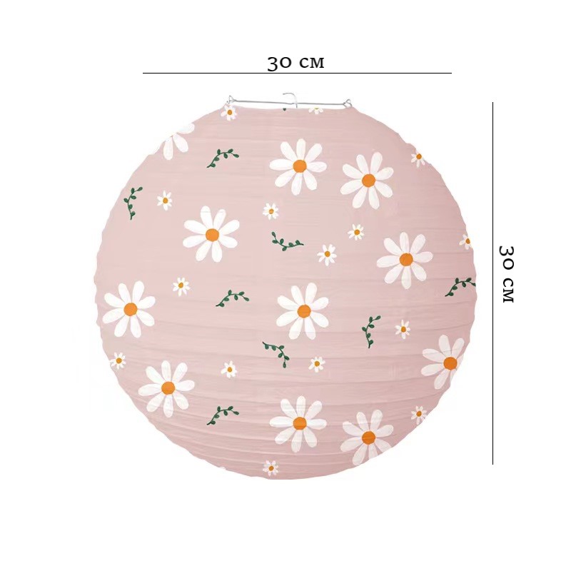 Подвесной фонарик стандарт цветы 30 см нежно-розовый