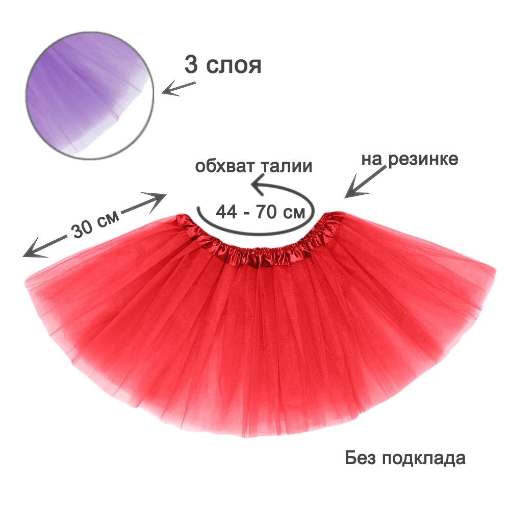 Юбка-пачка детская 30 см красная №1