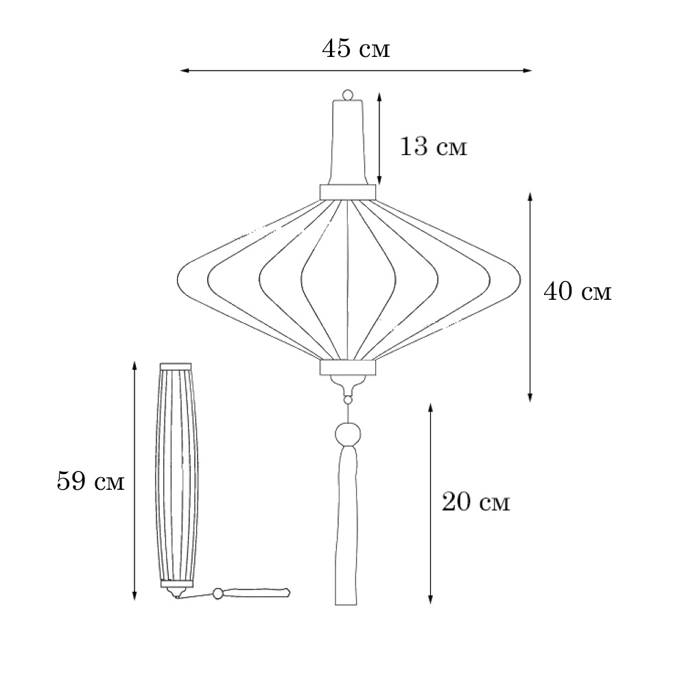 Вьетнамский фонарик 16" Лук светло-розовый 247 Вьетнамский фонарик 16" Лук светло-розовый 247