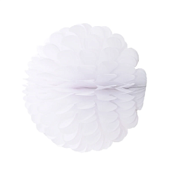 Бумажное украшение Цветочный шар-соты 25 см, белый