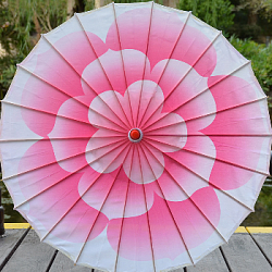 Китайские тканевые зонтики Цветок 82х54см, малиновый