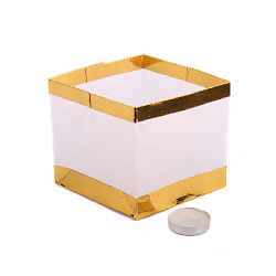Плавающий фонарик "Куб" 11х11 см золото+белый