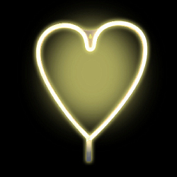 Неоновая подвеска "Сердце" 30 х 30 см от батареек и USB, желтый