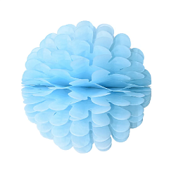 Бумажное украшение Цветочный шар-соты 25 см, голубой