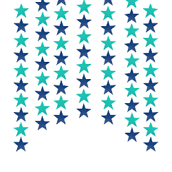 Гирлянда "Звезды" перламутровые 10 см х 4 м, Мятный+т.Синий