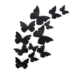 Бабочки на магните 12 шт пластик черные