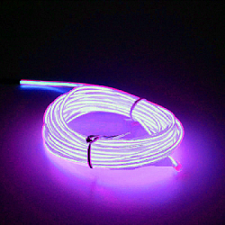 Шнур неоновый светящийся 3 м, фиолетовый