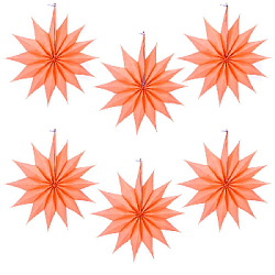 Набор фантов Звезды 30 см х 6 шт, оранжевый
