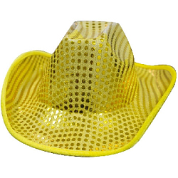 Шляпа ковбойская с блестками, желтый