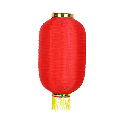 Китайский фонарь Цилиндр с бахромой 25х45 см, красный