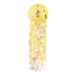 Подвесной фонарик Медуза с рис. 30 х 90 см, желтый