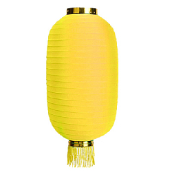 Китайский фонарь Цилиндр с бахромой 35х65 см, желтый