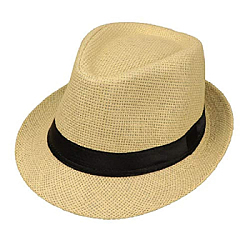 Шляпа Трилби соломенная, светло-бежевый
