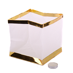 Плавающий фонарик "Куб" 15х15 см золото+белый