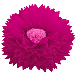 Бумажный цветок 50 см малиновый+розовый