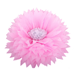 Бумажный цветок 40 см розовый+белый 