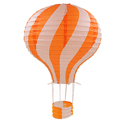 Подвесной фонарик "Воздушный шар"зигзаг 40 см оранжевый+белый