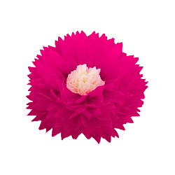 Бумажный цветок 30 см малиновый+айвори