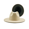 Шляпа Федора фетровая 2 цвета, бежевый+оливковый