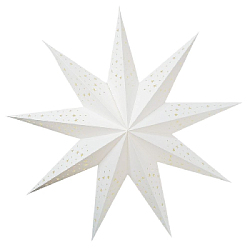 Звезда девятиконечная 75 см, точки и звездочки, белый