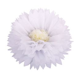 Бумажный цветок 40 см белый+айвори