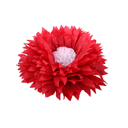 Бумажный цветок 30 см красный+белый