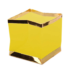 Плавающий фонарик "Куб" 15х15 см золото+желтый