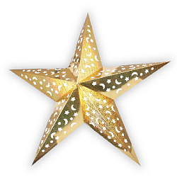 Звезда бумажная 120 см голографическая золотая